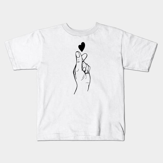 korean gesture love heart Kids T-Shirt by kdegtiareva